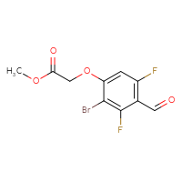 Chemical structure of methyl 2-(2-bromo-3,5-difluoro-4-formylphenoxy)acetate - CSSB20101696166
