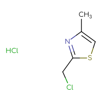 Chemical structure of 2-(chloromethyl)-4-methyl-1,3-thiazole hydrochloride - CSSB00015185381