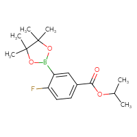 Chemical structure of propan-2-yl 4-fluoro-3-(4,4,5,5-tetramethyl-1,3,2-dioxaborolan-2-yl)benzoate - CSSB02144110364