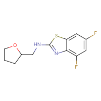 Chemical structure of 4,6-difluoro-N-[(oxolan-2-yl)methyl]-1,3-benzothiazol-2-amine - CSSB00025750502