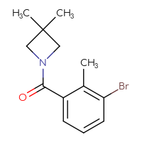 Chemical structure of 1-(3-bromo-2-methylbenzoyl)-3,3-dimethylazetidine - CSSB00016588437