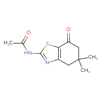 Chemical structure of N-(5,5-dimethyl-7-oxo-4,5,6,7-tetrahydro-1,3-benzothiazol-2-yl)acetamide - CSSB00000009022