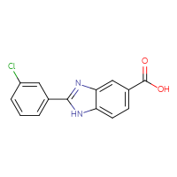 Chemical structure of 2-(3-chlorophenyl)-1H-1,3-benzodiazole-5-carboxylic acid - CSSB00000772123