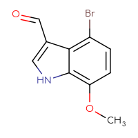 Chemical structure of 4-bromo-7-methoxy-1H-indole-3-carbaldehyde - CSSB00010067676