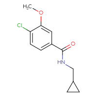 Chemical structure of 4-chloro-N-(cyclopropylmethyl)-3-methoxybenzamide - CSSB01994207104