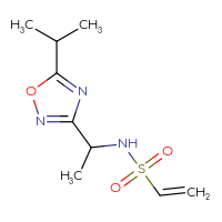 Chemical structure of N-{1-[5-(propan-2-yl)-1,2,4-oxadiazol-3-yl]ethyl}ethene-1-sulfonamide - CSSB14912090702