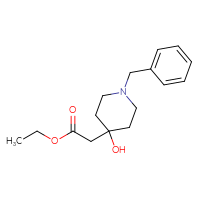 Chemical structure of ethyl 2-(1-benzyl-4-hydroxypiperidin-4-yl)acetate - CSSB00011667580