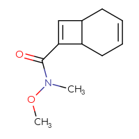 Chemical structure of N-methoxy-N-methylbicyclo[4.2.0]octa-3,7-diene-7-carboxamide - CSSB09889193042