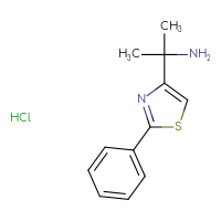 Chemical structure of 2-(2-phenyl-1,3-thiazol-4-yl)propan-2-amine hydrochloride - CSSB00000733662