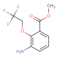 Chemical structure of methyl 3-amino-2-(2,2,2-trifluoroethoxy)benzoate - CSSB00006553698