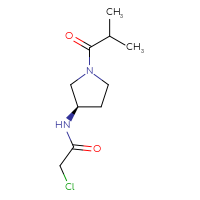 Chemical structure of 2-chloro-N-[(3R)-1-(2-methylpropanoyl)pyrrolidin-3-yl]acetamide - CSSB06822489315