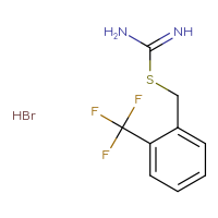 Chemical structure of ({[2-(trifluoromethyl)phenyl]methyl}sulfanyl)methanimidamide hydrobromide - CSSB03220826604