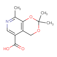 Chemical structure of 2,2,8-trimethyl-2H,4H-[1,3]dioxino[4,5-c]pyridine-5-carboxylic acid - CSSB00021119733