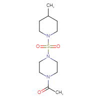 Chemical structure of 1-{4-[(4-methylpiperidin-1-yl)sulfonyl]piperazin-1-yl}ethan-1-one - CSSB00101750684