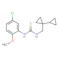 Chemical structure of 3-({[1,1'-bi(cyclopropane)]-1-yl}methyl)-1-(5-chloro-2-methoxyphenyl)thiourea - CSSB02040510894