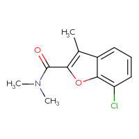 Chemical structure of 7-chloro-N,N,3-trimethyl-1-benzofuran-2-carboxamide - CSSB00000016633