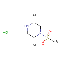 Chemical structure of 1-methanesulfonyl-2,5-dimethylpiperazine hydrochloride - CSSB00025771163