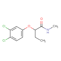 Chemical structure of 2-(3,4-dichlorophenoxy)-N-methylbutanamide - CSSB00000716803