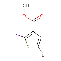 Chemical structure of methyl 5-bromo-2-iodothiophene-3-carboxylate - CSSB06256334121