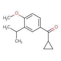 Chemical structure of cyclopropyl[4-methoxy-3-(propan-2-yl)phenyl]methanone - CSSB00010181320