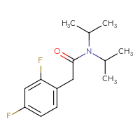 Chemical structure of 2-(2,4-difluorophenyl)-N,N-bis(propan-2-yl)acetamide - CSSB02003379789