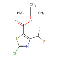 Chemical structure of tert-butyl 2-chloro-4-(difluoromethyl)-1,3-thiazole-5-carboxylate - CSSB00025781737