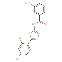 Chemical structure of N-[5-(2,4-dichlorophenyl)-1,3,4-thiadiazol-2-yl]-3-methylbenzamide - CSSB00121712135