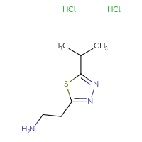 Chemical structure of 2-[5-(propan-2-yl)-1,3,4-thiadiazol-2-yl]ethan-1-amine dihydrochloride - CSSB06256046297