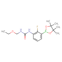Chemical structure of 3-(ethoxymethyl)-1-[2-fluoro-3-(4,4,5,5-tetramethyl-1,3,2-dioxaborolan-2-yl)phenyl]urea - CSSB21245996814