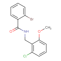 Chemical structure of 2-bromo-N-[(2-chloro-6-methoxyphenyl)methyl]benzamide - CSSB00041135351