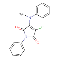 Chemical structure of 3-chloro-4-[methyl(phenyl)amino]-1-phenyl-2,5-dihydro-1H-pyrrole-2,5-dione - CSSB00121729554