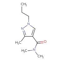 Chemical structure of N,N,3-trimethyl-1-propyl-1H-pyrazole-4-carboxamide - CSSB01991149848