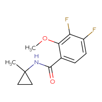 Chemical structure of 3,4-difluoro-2-methoxy-N-(1-methylcyclopropyl)benzamide - CSSB06469146357
