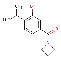 Chemical structure of 1-[3-bromo-4-(propan-2-yl)benzoyl]azetidine - CSSB06463690395