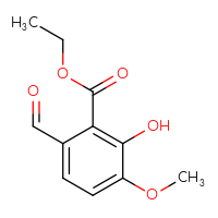 Chemical structure of ethyl 6-formyl-2-hydroxy-3-methoxybenzoate - CSSB03559660463