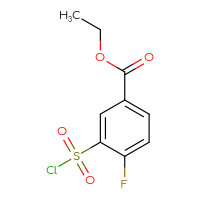Chemical structure of ethyl 3-(chlorosulfonyl)-4-fluorobenzoate - CSSB00000730585