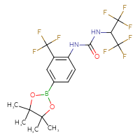 Chemical structure of 3-(1,1,1,3,3,3-hexafluoropropan-2-yl)-1-[4-(4,4,5,5-tetramethyl-1,3,2-dioxaborolan-2-yl)-2-(trifluoromethyl)phenyl]urea - CSSB21332059910