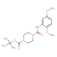 Chemical structure of tert-butyl 4-[(2,5-dimethoxyphenyl)carbamoyl]piperazine-1-carboxylate - CSSB00105981872