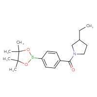 Chemical structure of 3-ethyl-1-[4-(4,4,5,5-tetramethyl-1,3,2-dioxaborolan-2-yl)benzoyl]pyrrolidine - CSSB02526791573