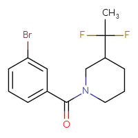 Chemical structure of 1-(3-bromobenzoyl)-3-(1,1-difluoroethyl)piperidine - CSSB01871549095