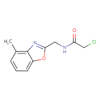 Chemical structure of 2-chloro-N-[(4-methyl-1,3-benzoxazol-2-yl)methyl]acetamide - CSSB20478844147