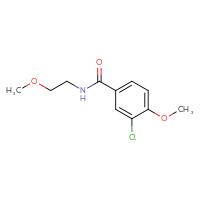 Chemical structure of 3-chloro-4-methoxy-N-(2-methoxyethyl)benzamide - CSSB00046932807