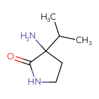 Chemical structure of 3-amino-3-(propan-2-yl)pyrrolidin-2-one - CSSB02495390384