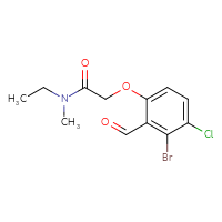 Chemical structure of 2-(3-bromo-4-chloro-2-formylphenoxy)-N-ethyl-N-methylacetamide - CSSB20478621987