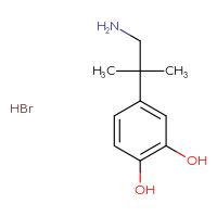 Chemical structure of 4-(1-amino-2-methylpropan-2-yl)benzene-1,2-diol hydrobromide - CSSB20620703982