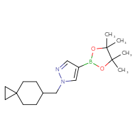 Chemical structure of 1-({spiro[2.5]octan-6-yl}methyl)-4-(4,4,5,5-tetramethyl-1,3,2-dioxaborolan-2-yl)-1H-pyrazole - CSSB02155172032