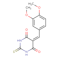 Chemical structure of 5-[(3,4-dimethoxyphenyl)methylidene]-2-sulfanylidene-1,3-diazinane-4,6-dione - CSSB00028107746