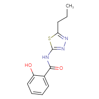 Chemical structure of 2-hydroxy-N-(5-propyl-1,3,4-thiadiazol-2-yl)benzamide - CSSB00026721745