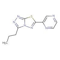 Chemical structure of 2-{3-propyl-[1,2,4]triazolo[3,4-b][1,3,4]thiadiazol-6-yl}pyrazine - CSSB00121636988