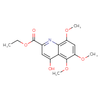 Chemical structure of ethyl 4-hydroxy-5,6,8-trimethoxyquinoline-2-carboxylate - CSSB00020629515